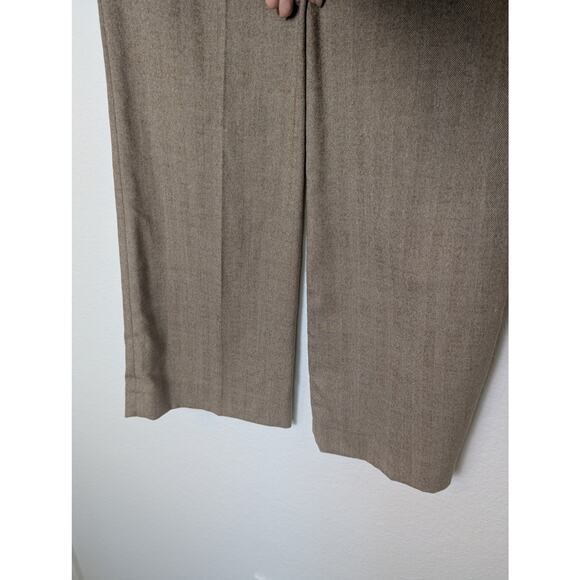 Calvin Klein Women Wool Herringbone Tweed Brown Trouser Pants Size 4 Acadamia - Picture 7 of 11